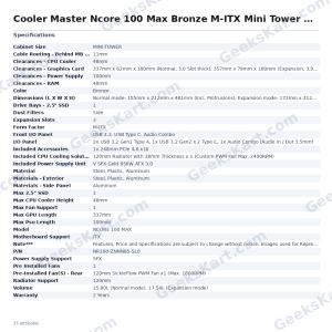Cooler Master Ncore 100 Max Bronze M-ITX Mini Tower Case