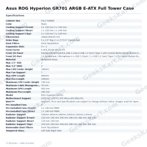 Asus ROG Hyperion GR701 ARGB E-ATX Full Tower Case