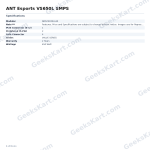 ANT Esports VS650L SMPS