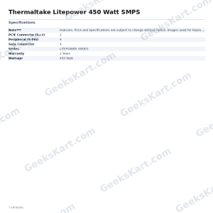 Thermaltake Litepower 450 Watt SMPS