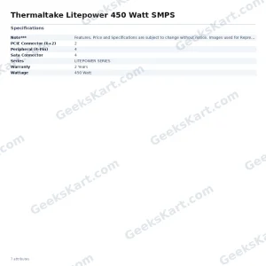 Thermaltake Litepower 450 Watt SMPS