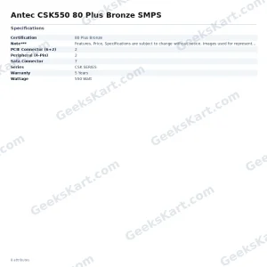 Antec CSK550 80 Plus Bronze SMPS