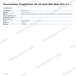 Thermaltake ToughPower GF A3 Gold 850 Watt ATX 3.1 Fully Modular SMPS