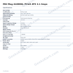 MSI Mag A1000GL PCIe5 ATX 3.1 Smps