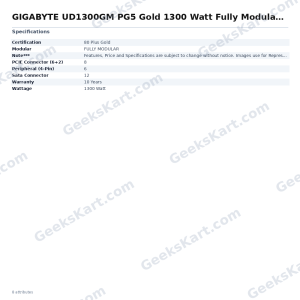 GIGABYTE UD1300GM PG5 Gold 1300 Watt Fully Modular SMPS