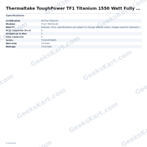 Thermaltake ToughPower TF1 Titanium 1550 Watt Fully Modular SMPS