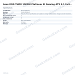 Asus ROG THOR 1000W Platinum III Gaming ATX 3.1 Fully Modular SMPS