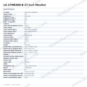 LG 27MR400-B 27 Inch Monitor