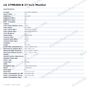 LG 27MR400-B 27 Inch Monitor