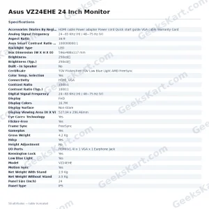 Asus VZ24EHE 24 Inch Monitor