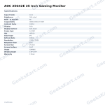 AOC 25G42E 25 Inch Gaming Monitor