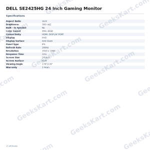 DELL SE2425HG 24 Inch Gaming Monitor