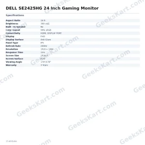 DELL SE2425HG 24 Inch Gaming Monitor