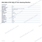 MSI MAG 275F E20 27 Inch Gaming Monitor