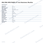 MSI PRO MP275QPG 27 Inch Business Monitor