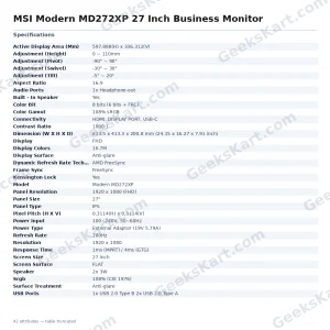 MSI Modern MD272XP 27 Inch Business Monitor