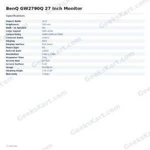 BenQ GW2790Q 27 Inch Monitor
