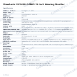 ViewSonic VX2418-P-MHD 24 Inch Gaming Monitor
