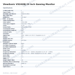 ViewSonic VX2428J 24 Inch Gaming Monitor
