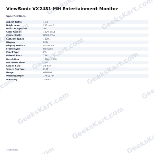 ViewSonic VX2481-MH Entertainment Monitor
