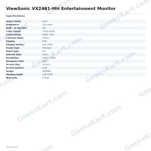 ViewSonic VX2481-MH Entertainment Monitor