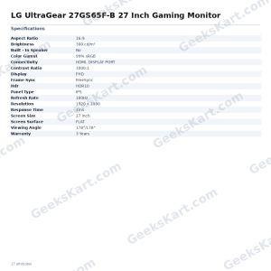 LG UltraGear 27GS65F-B 27 Inch Gaming Monitor