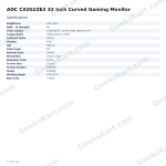 AOC C32G2ZE2 32 Inch Curved Gaming Monitor