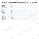 Samsung Odyssey G5 LS32FG502EWXXL 32 Inch Gaming Monitor