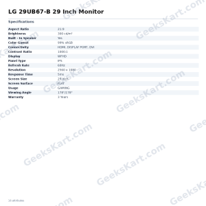 LG 29UB67-B 29 Inch Monitor