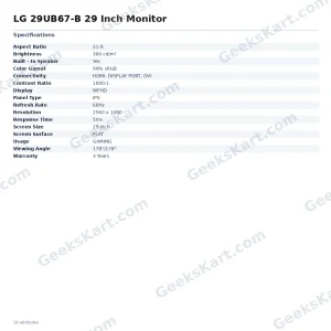 LG 29UB67-B 29 Inch Monitor