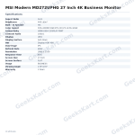 MSI Modern MD272UPHG 27 Inch 4K Business Monitor