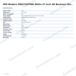 MSI Modern MD272UPHW White 27 Inch 4K Business Monitor