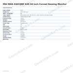 MSI MAG 342CQRF E20 34 Inch Curved Gaming Monitor