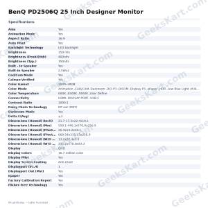 BenQ PD2506Q 25 Inch Designer Monitor
