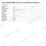 AOC CU34V5CWBK 34 Inch Curved Webcam Monitor