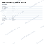BenQ EW2790U 27 Inch 4K Monitor