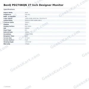 BenQ PD2706QN 27 Inch Designer Monitor