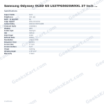 Samsung Odyssey OLED G5 LS27FG502SWXXL 27 Inch Monitor