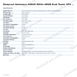 Deepcool Gammaxx AG620 White ARGB Dual Tower CPU Air Cooler