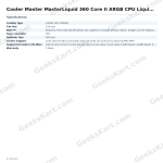 Cooler Master MasterLiquid 360 Core II ARGB CPU Liquid Cooler