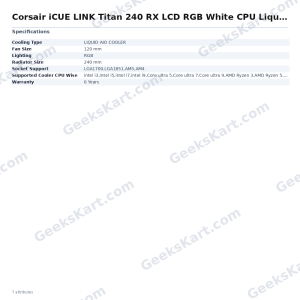 Corsair iCUE LINK Titan 240 RX LCD RGB White CPU Liquid Cooler