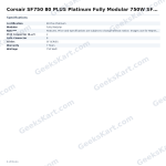 Corsair SF750 80 PLUS Platinum Fully Modular 750W SFX Power Supply (Black)