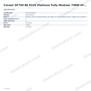 Corsair SF750 80 PLUS Platinum Fully Modular 750W SFX Power Supply (Black)