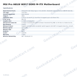 MSI Pro H810I WiFi7 DDR5 M-ITX Motherboard