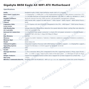 Gigabyte B650 Eagle AX WIFI ATX Motherboard