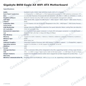 Gigabyte B650 Eagle AX WIFI ATX Motherboard
