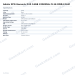 Adata XPG Gammix D35 16GB 3200MHz CL16 DDR4 RAM