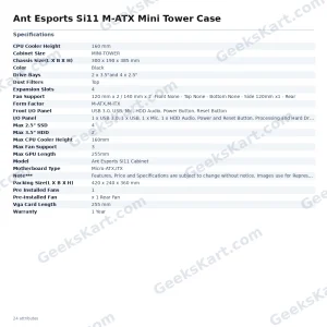 Ant Esports Si11 M-ATX Mini Tower Case