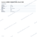 Lenovo LN860 256GB PCIe Gen3 NVMe M.2 2280 SSD