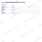 Acer FA100 256GB NVMe PCIe Gen3 M.2 2280 SSD